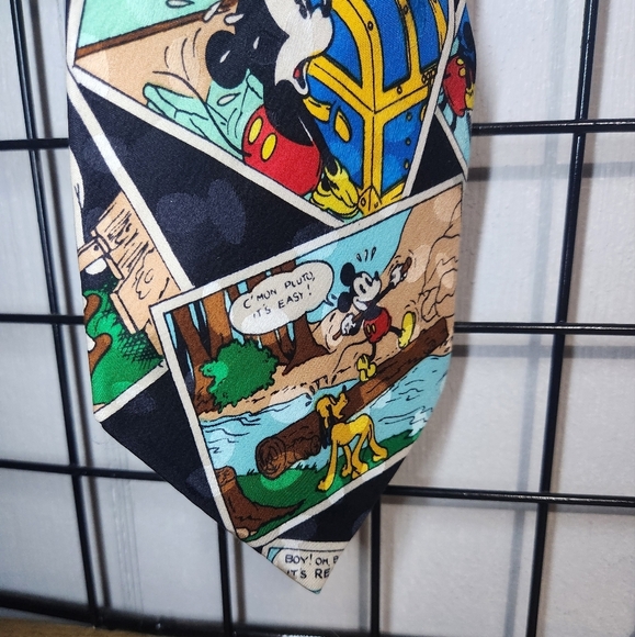 Men's Mickey Inc Disney Mickey Mouse Donald Duck Comic Book Black Multi Neck Tie - Picture 3 of 6